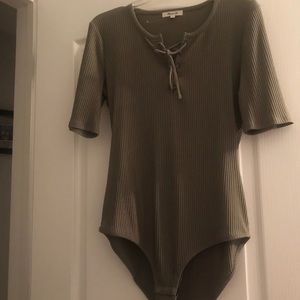 Madewell Ribbed Lace-up Bodysuit